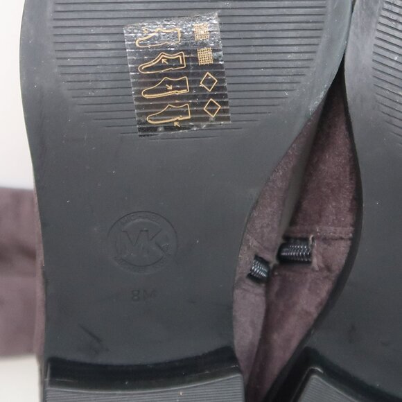 NEW Michael Kors Suede Over The Knee Boots Gray Low Heel Flat Tall Winter Boot 8 - Picture 6 of 15